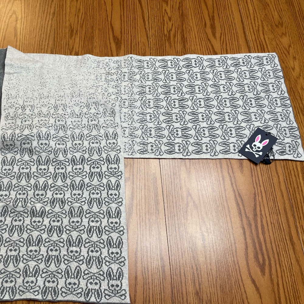 Psycho Bunny Mens Ashwood Gradient Scarf BNWT 12" x 82"